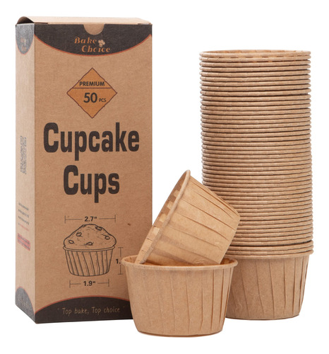 Bake Choice 50 Tazas Naturales Para Hornear Cupcakes, Forros