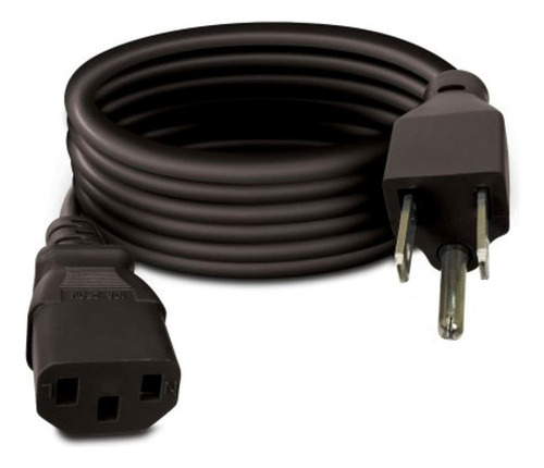 Cable De Poder Grueso 300v/60 Grados Tipo Sjt 18 A | 1.8 M Color Negro 110V/220V