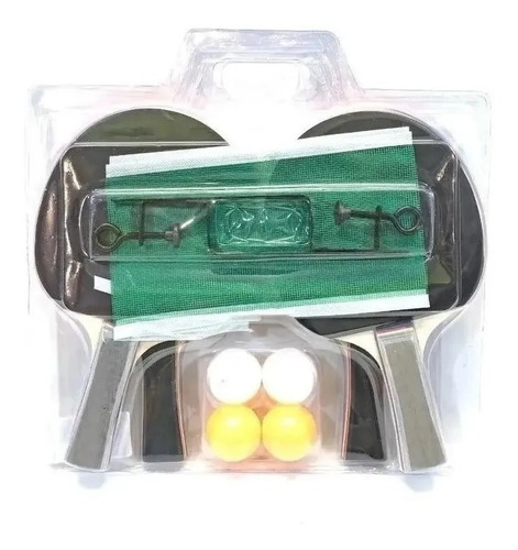 Imagen 3 de 6 de Set Ping Pong 4 Paletas 4 Pelotas Red Soportes Juego