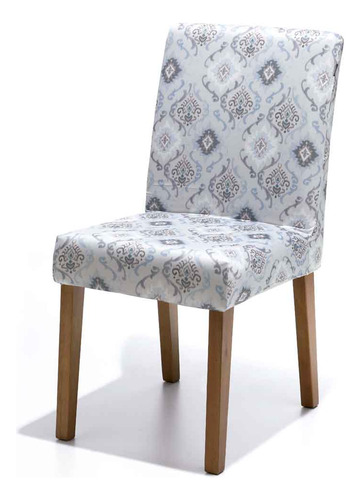 Capa De Cadeira Estampada Etnico Azul Para Mesa Jantar Malha