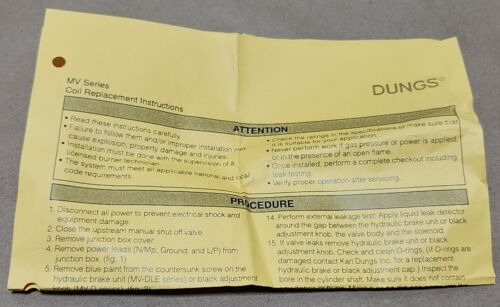 *new Surplus* Dungs 216963 Coil Type 100 120vac 60hz 15v Ddh