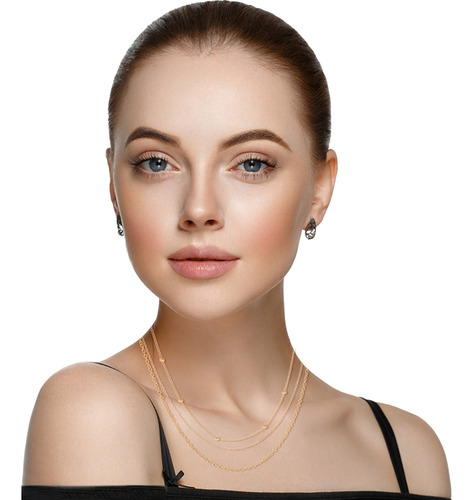 Collar Con Colgante De Diamantes Multicapa Con Borlas En For