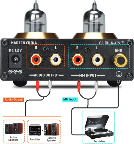 Suca-audio Phono Preamp For Turntable Mm Phonograph Vacuum T