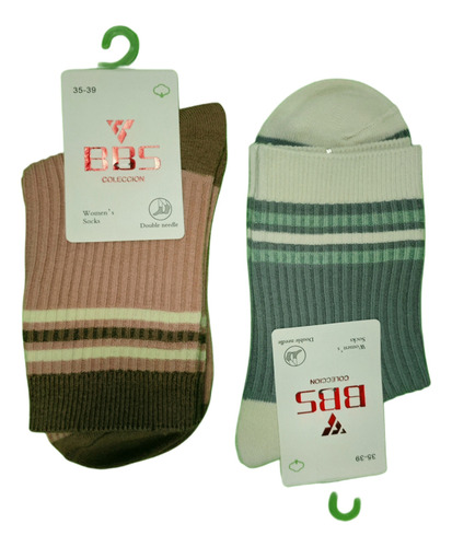 Calcetas Para Mujer Varios Colores 12 Pares Algodón Unitalla