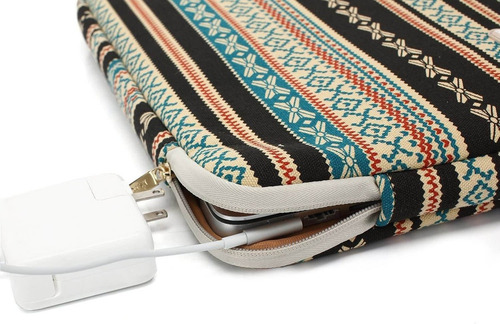Imagen 4 de 6 de Funda De Lona Universal Para Laptop De 13' (bohemio Marrón)
