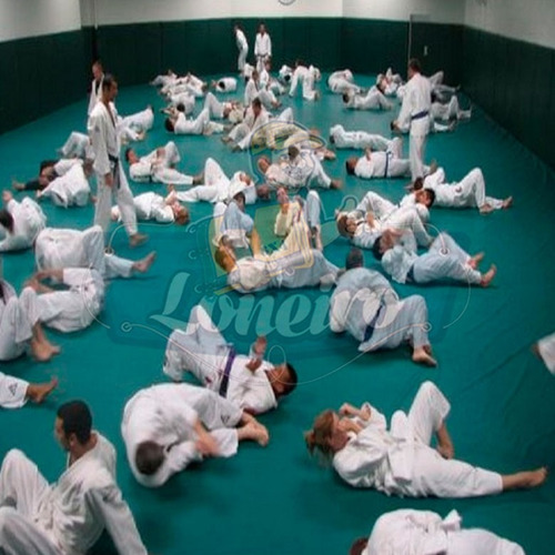 Imagem 4 de 7 de Lona Verde Emborrachada Tatame 15x1,57 Metros Ringue Mma Cobertura Piso Eva Pvc Dança Salão Esportes Eventos Festas