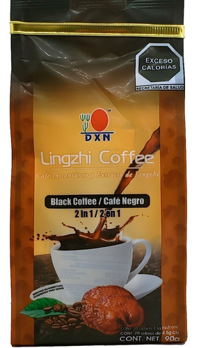 Café Negro 2 En 1 Lingzhi Coffee Dxn 20 Sobres 