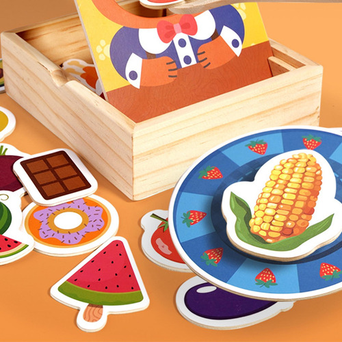 Juego De Alimentación De Animales Madre De Madera Toy Kids