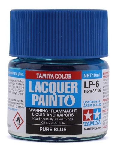 Pintura 10 Ml. Tamiya Lacquer Lp-6 Pure Blue Lp6 Modelismo