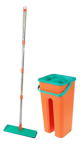 Mop Art House Flat com balde centrífuga Laranja