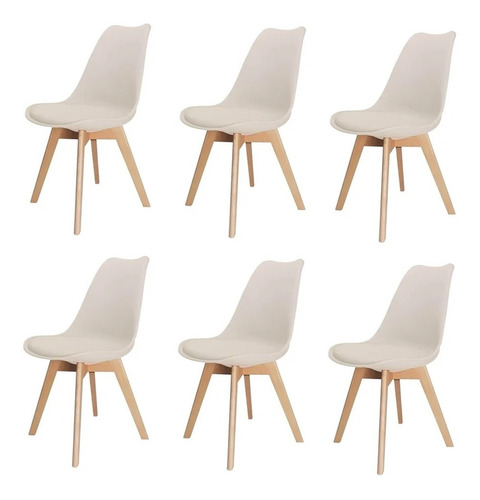 Imagem 5 de 7 de 6 Cadeira Saarinen Leda Sked Lena Base Wood Design Nude