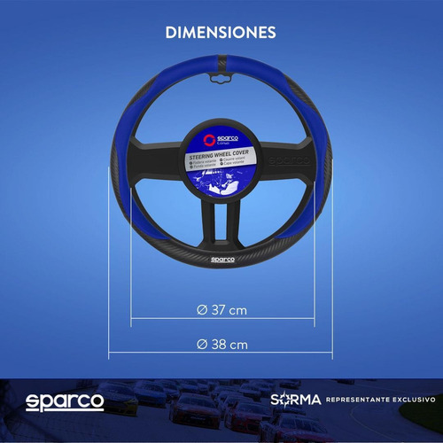 Imagen 7 de 10 de Funda Cubre Volante Sparco Pvc Universal