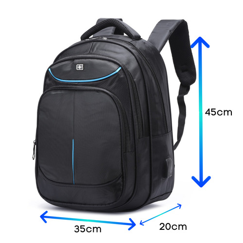 Mochila Bolsa Masculina Notebook Impermeável Reforçada Usb Cor Preto