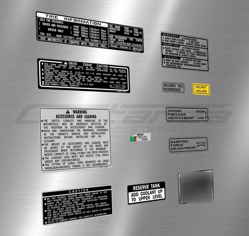 Calcos Honda Cbr 1000 F Advertencia Warning Neumaticos