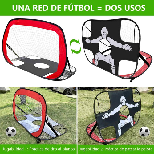 Arco De Fútbol Con Red 5 Tiros Doble Uso Para Entrenamiento