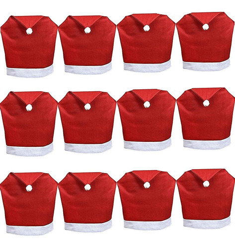 12 Conjunto Paquete De Santa Claus Sombrero Rojo Fundas...