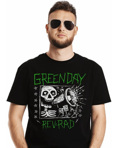 Polera Green Day Rev Rad Skull Punk Impresión Directa
