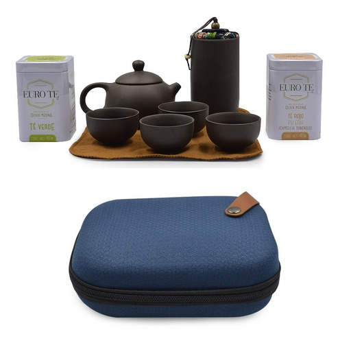 Set Eurote Gong Fu Cha Travel Kit De Viaje Con 2 Latas De Té