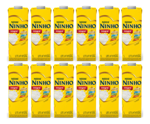 Kit C/12 Leite Uht Ninho Integral 1l