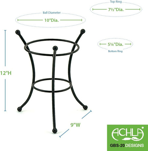 Achla Designs Gbs-20 Multi-uso, Pequeño Metal De Hierro F...