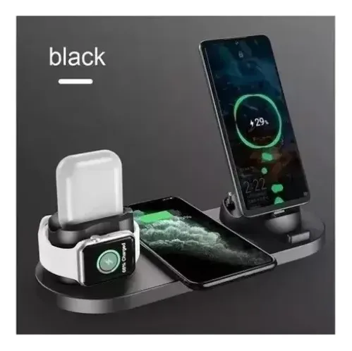 Estacion Carga Inalambrica 6en1 Compatible iPhone Samsung