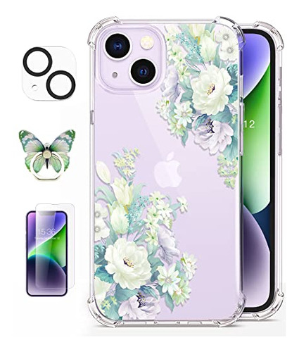 Roseparrot [4-en-1] iPhone 14 Funda Con Protector De Nrs2q