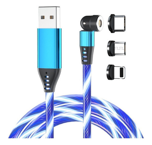 Pack X 3 / Cable Led Magnético 3a 540° 3 En 1 / 2 Metros