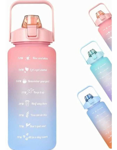 Botella De Agua 2l Taza Deportiva Gran Capacidad Con Popote