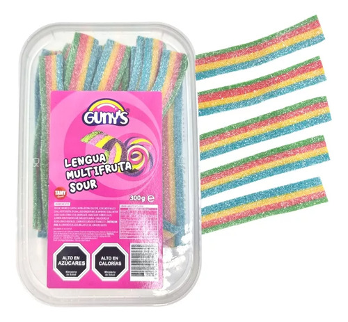 Gomitas Lenguas Multifruta Sour Bolsa 300 Gr Dulces