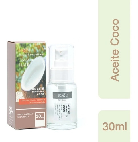 Aceite De Coco Para Cabello Extra Seco  - Rocco 30 Ml