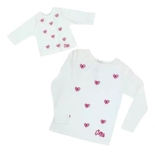 Bff Witty Remera Solo Corazones Only Hearts Nena Y Muñeca