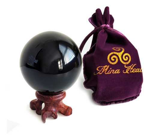 Mina Heal Bola De Cristal De Obsidiana Para Bola De Fengshui