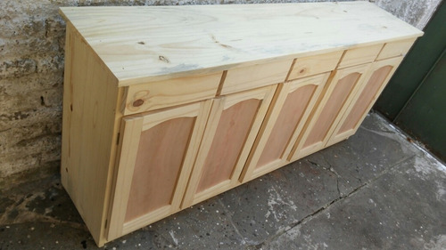 Imagen 9 de 10 de Bargueño Aparador Bajo Alacena Mueble Cocina Madera 5 Puerta
