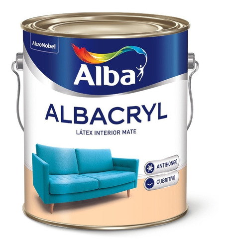 Latex Alba Albacryl Interior Blanco Mate 1 Lts Colores 