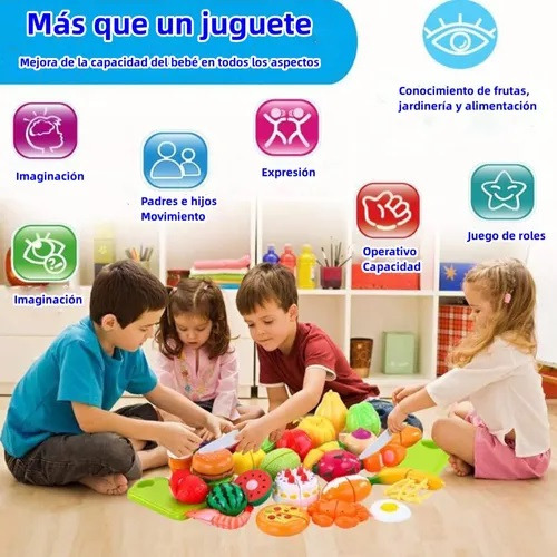 Titifive TITI-17 Juego De Juguetes De Frutas Cortadas Para Niños De 48 Piezas