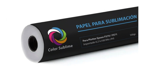 Color Sublime rollo de papel sublimación premium 21cmx100m secado rápido color blanco