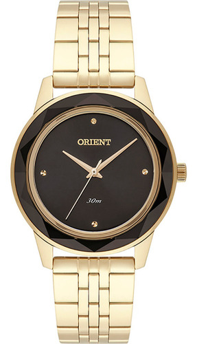 Relógio Orient Feminino Eternal Dourado Fgss0149-g1kx Cor do fundo Preto