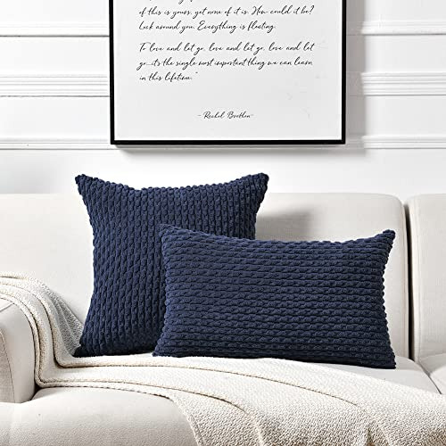 Conjunto De 2 Cubiertas De Cojines Decorativos En Color Azu