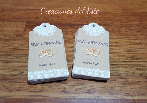 Imagen 5 de 10 de Tags Etiquetas Personalizadas Para Boda O Souvenir X 10