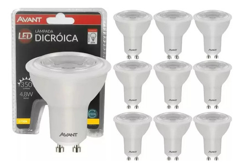 Kit 3 Lâmpada Led Dicróica 4000k 4,8w Luz Branca Quarto Sala