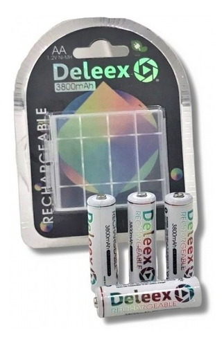 Pila Recargable Aa X 4 Unidades Deleex 3800mah Todo Uso 