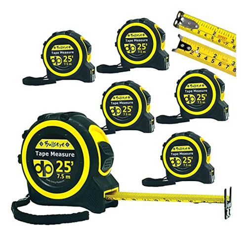 Bullseye 25 Ft Tape Measure With Magnetic Hook - 6 Pack - Do