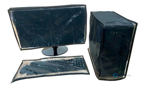 Capa Computador Monitor 22, 24 Pol. + Cpu + Teclado C/ Zíper