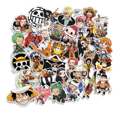 Kit 36 Peças De Adesivos Sticker Anime One Piece Otaku Otome