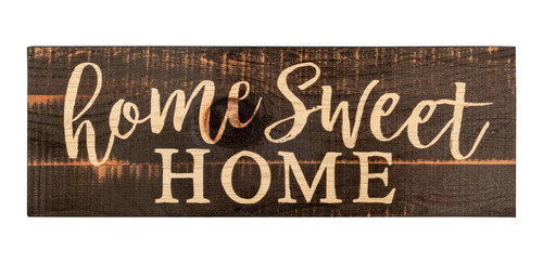 Placa Madera Pino Solida Para Pared Inscripcion Home Sweet