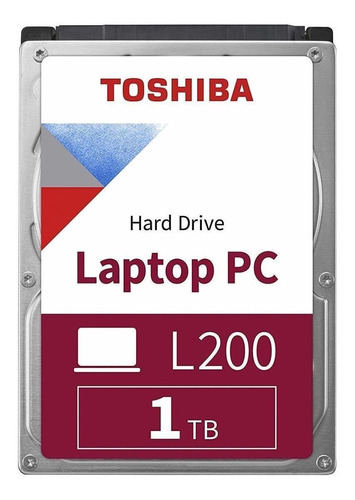 Imagen 1 de 3 de Disco duro interno Toshiba L200 HDWL110UZSVA 1TB plata