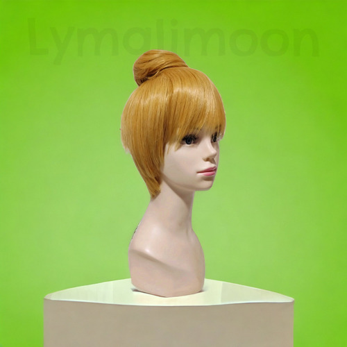 Peluca Dorada Para Tinkerbell Disfraz Campanita Cosplay Color Rubio Tamaño de la base unitalla