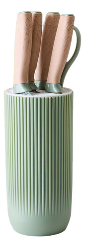 Juego De Cuchillos Cocina Con Taco De Plastico Green 5 Pieza