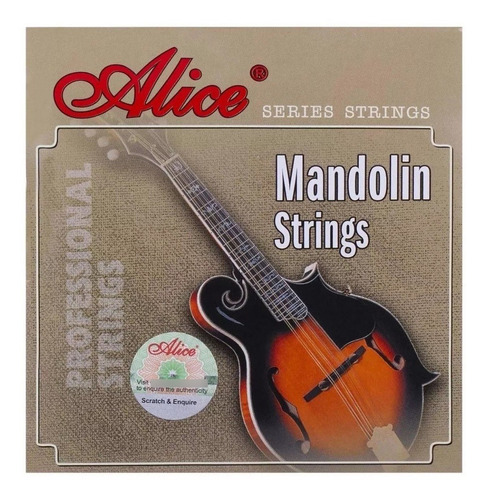 Set Encordado Completo De Mandolina 8 Cuerdas Alice Am03