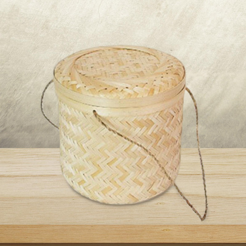 Cesta De Embalaje De Regalo Cesta De Bambú Con 23cmx23cm